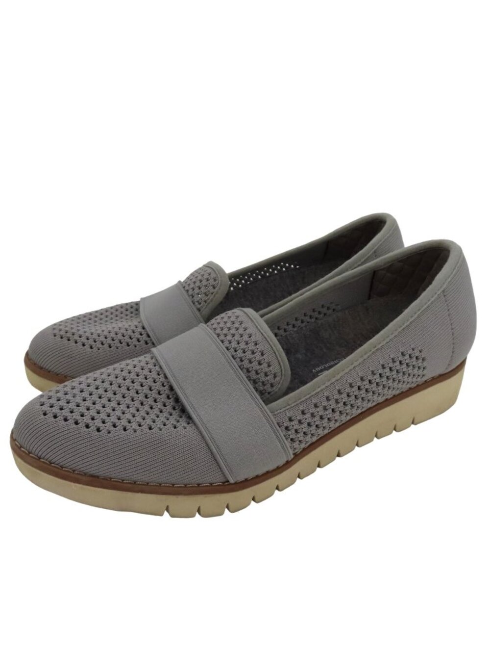 Dr Scholls 7 M Women Imagine Knit Grey Slip On Loafers Causal Comfort Shoes